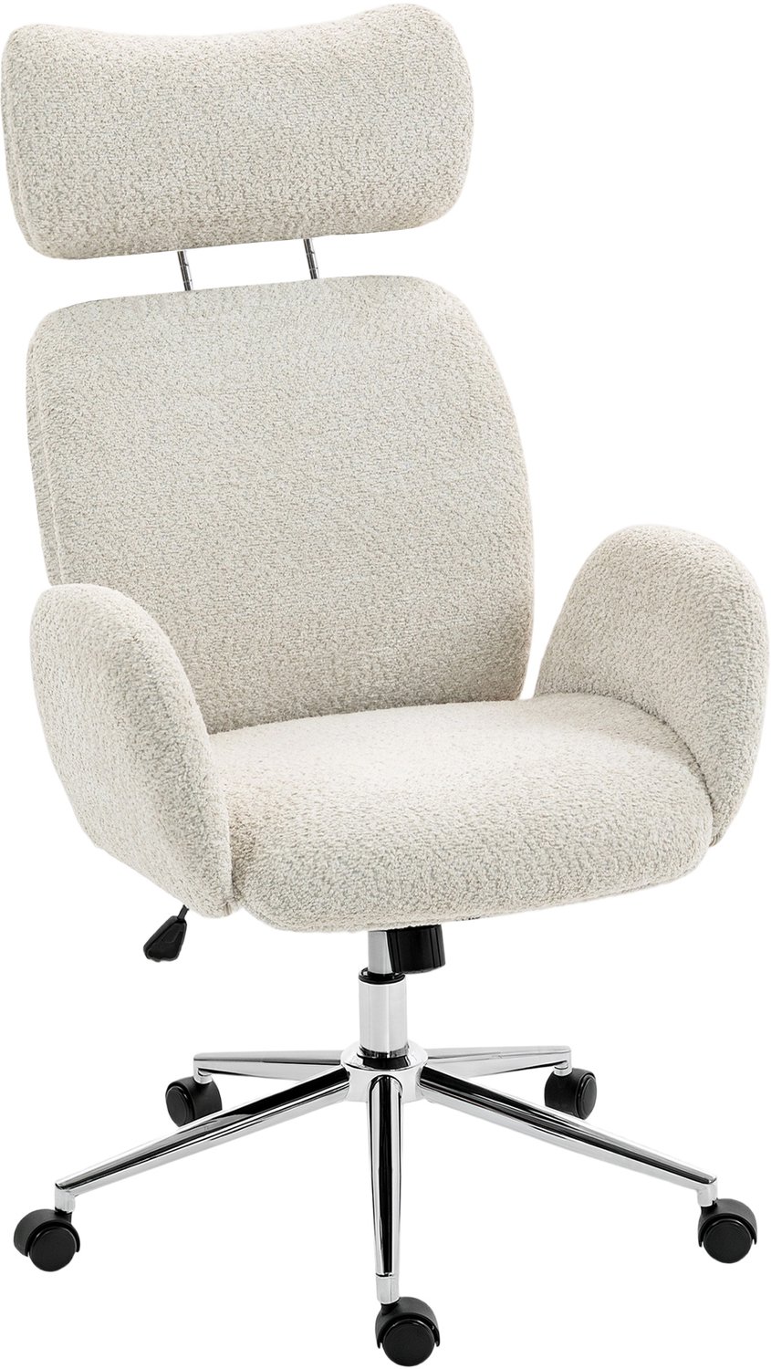 HOMCOM bureaustoel - Polyester, staal - 75 x 65 x 123 cm - Lichtgrijs