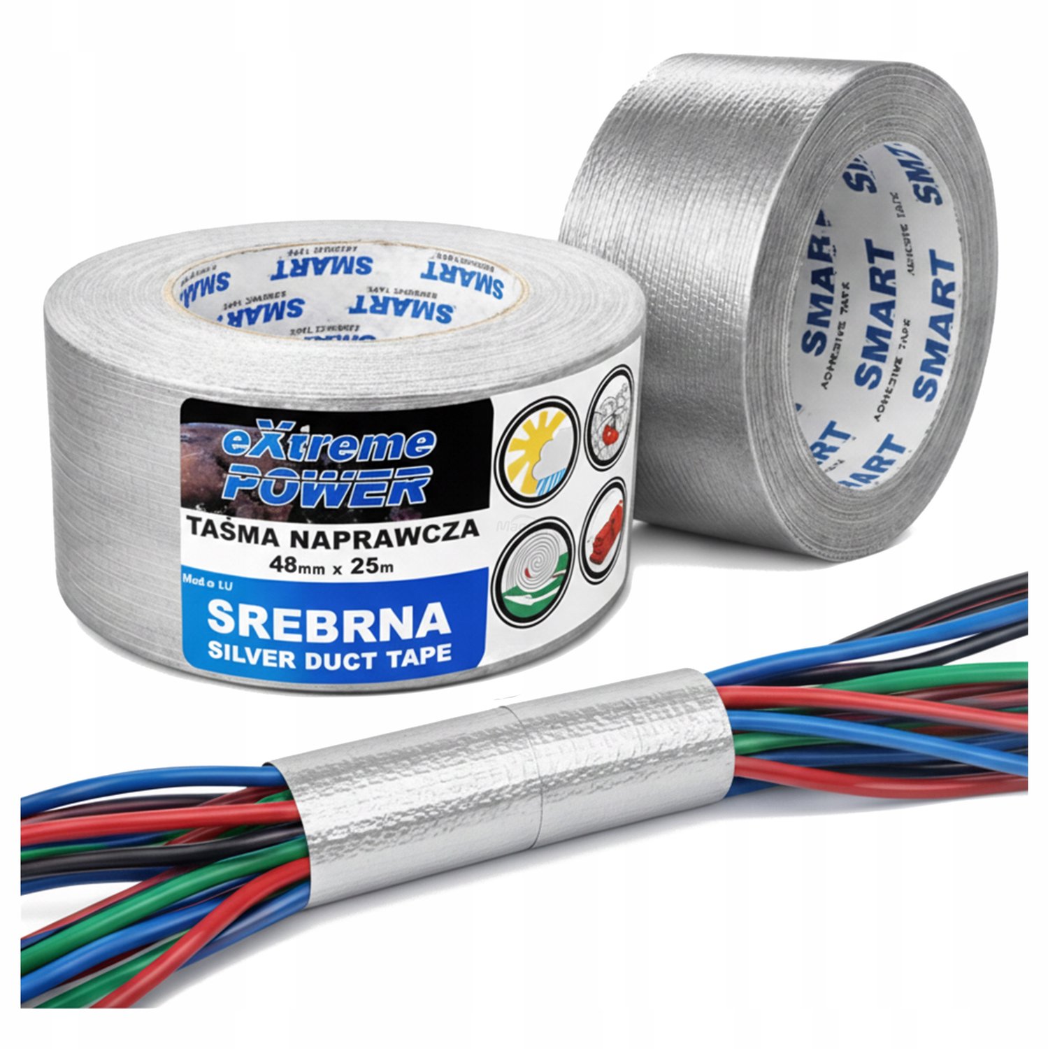 Versterkte Reparatie Tape Zilver SMART EXTREME POWER 48mm x 25m
