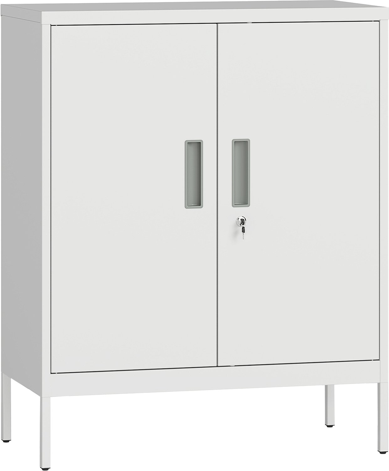 Homona Metalen archiefkast - Met afsluitbare deuren en 2 verstelbare legplanken - 80 x 40 x 100 cm - Wit