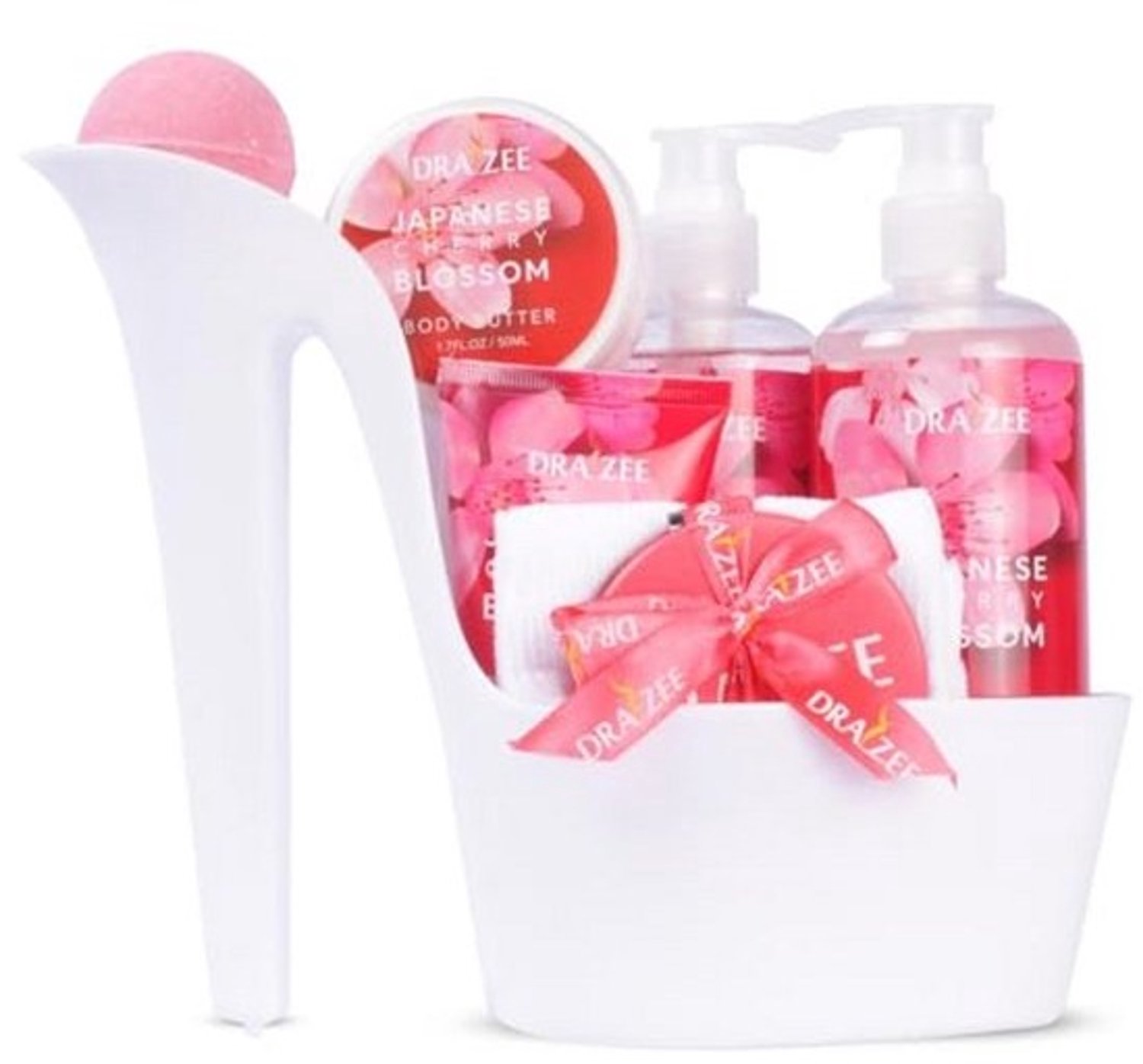 Luxe wellnesscadeau voor dames - 6 relaxsets - met kersenbloesempatroon