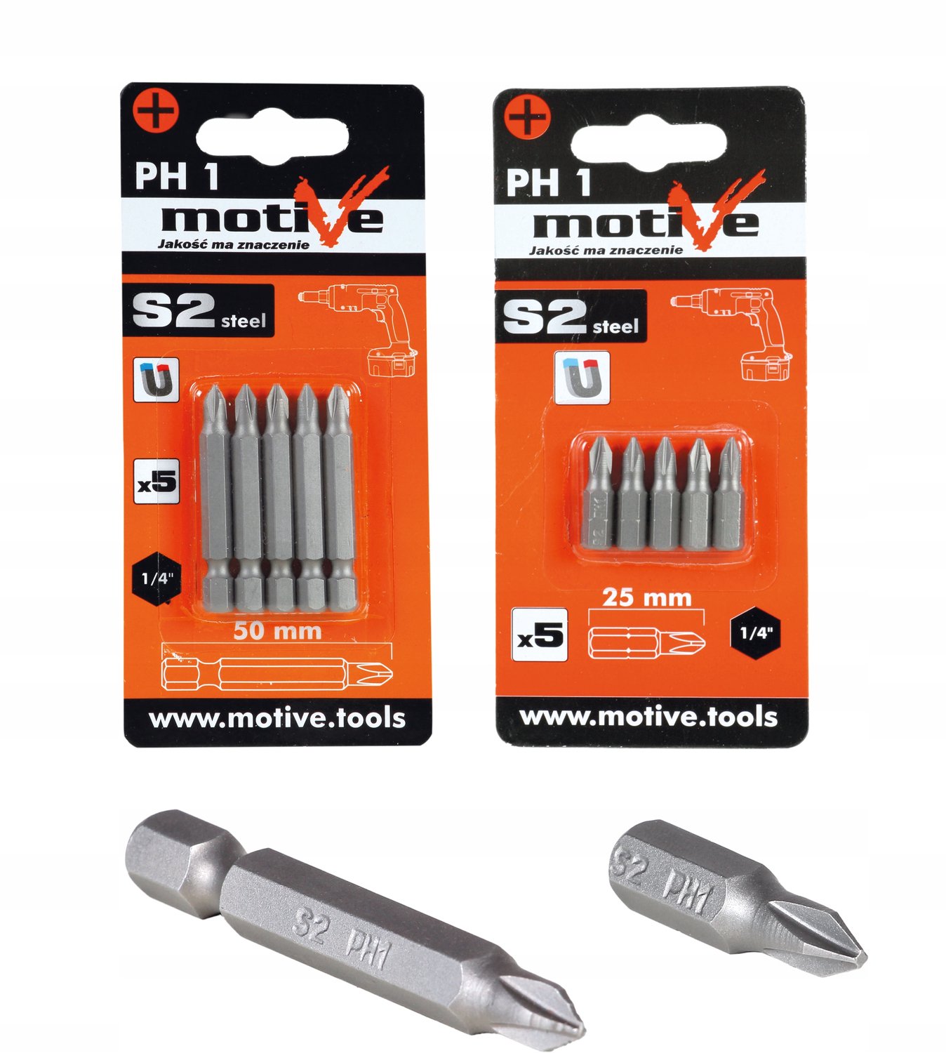 Motive PZ1 Schroefbits 25mm (5 stuks) - Versterkt S2 Staal
