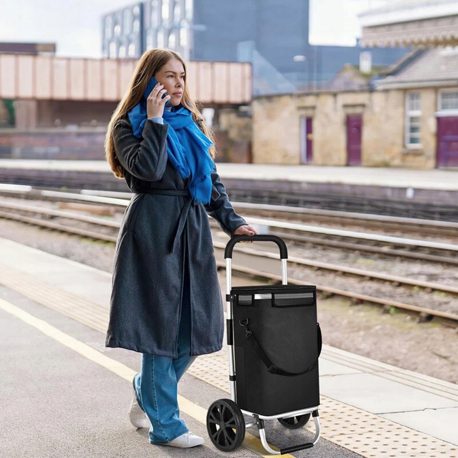 Merkloze 37L Thermische Boodschappentrolley met 6 Wielen