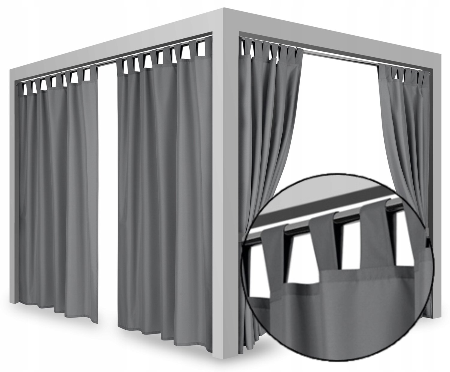 Waterdicht Tuigordijn voor Balkon & Terras - 150x220cm - Inclusief Tie-back