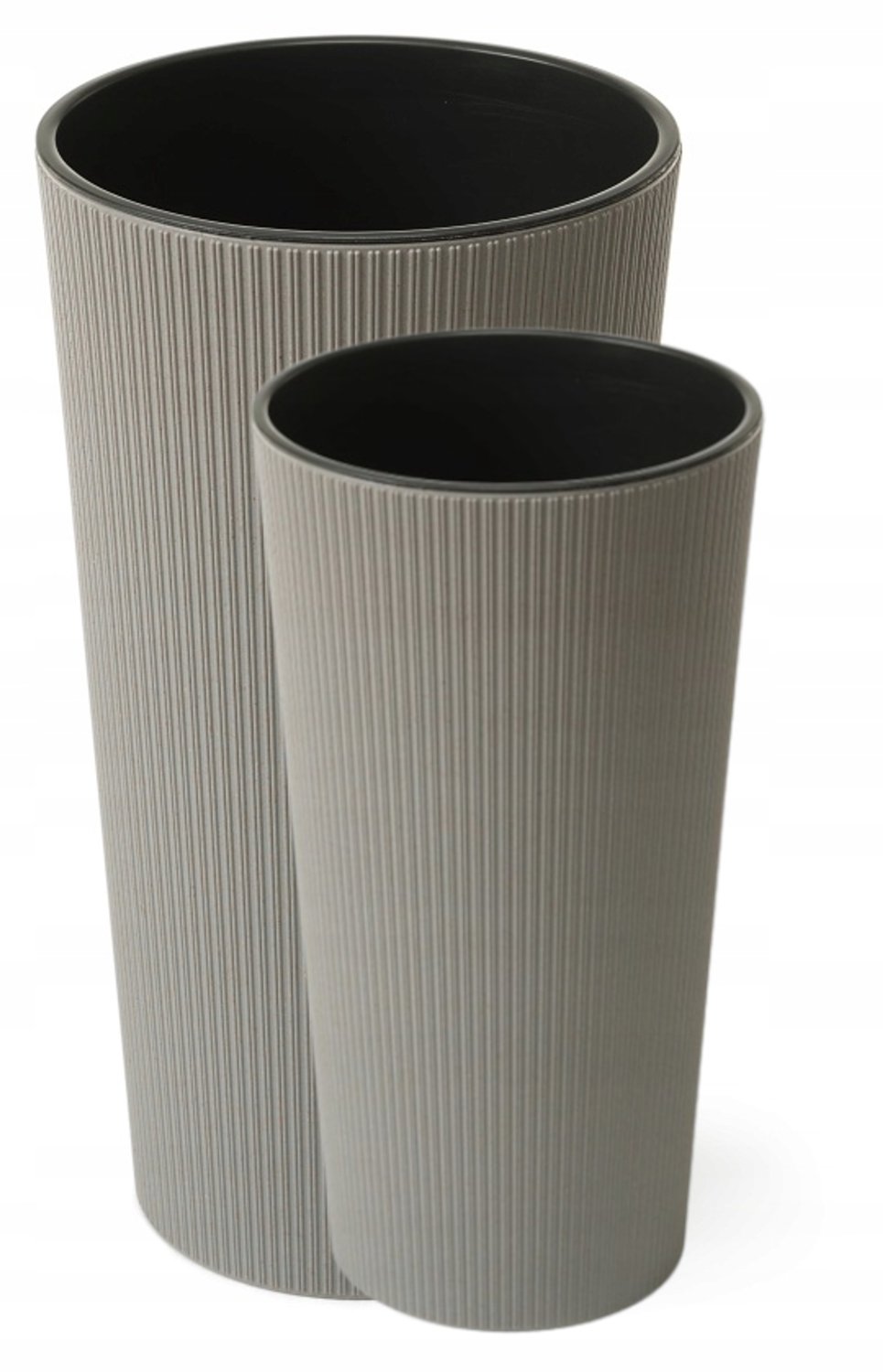 Set van 2x Lilia Jumper plantenbakken grijs (h57+46cm) eco hout + inzetbakken
