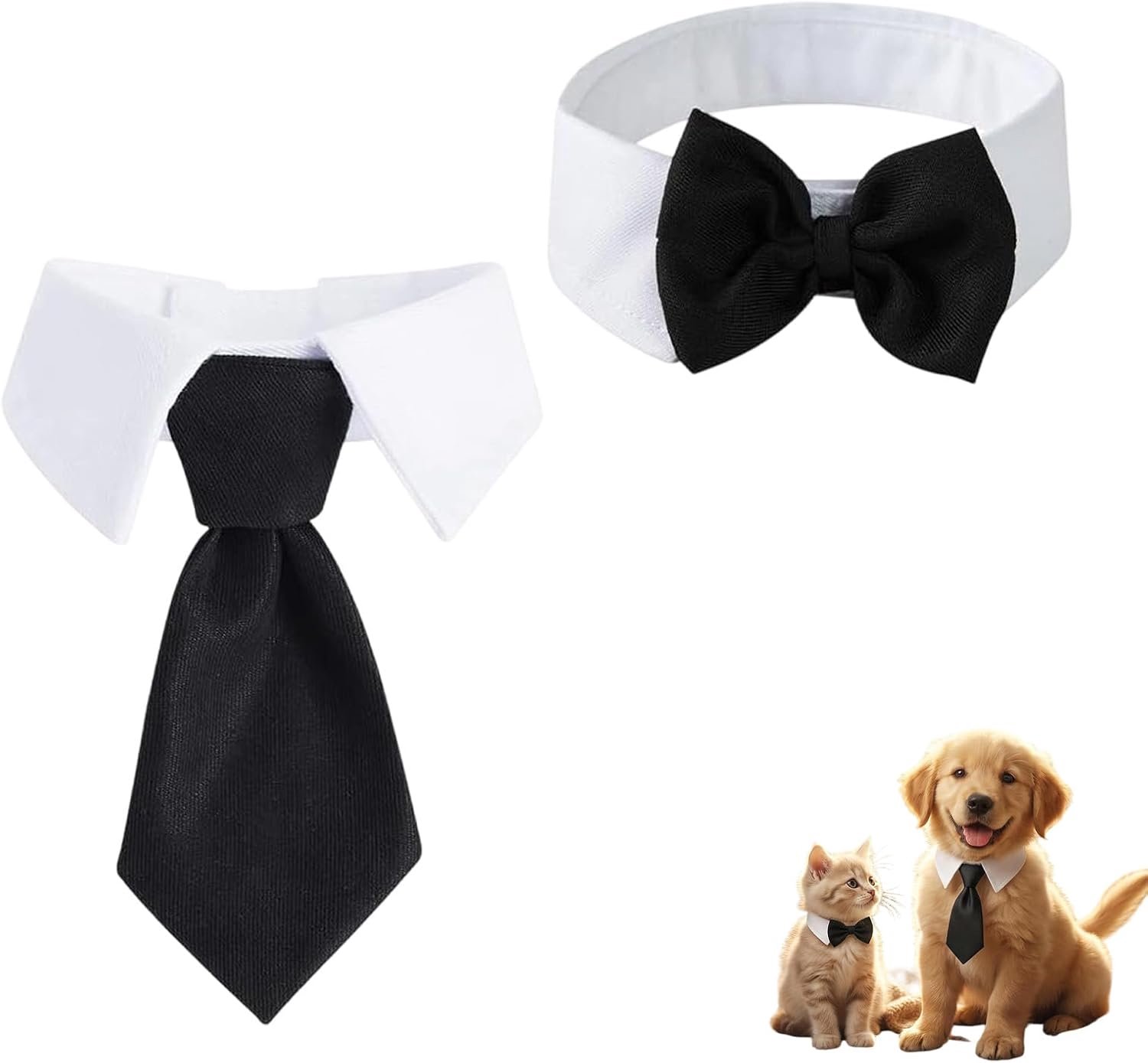 2 stuks vlinderdas voor honden en katten, verstelbare halsband voor