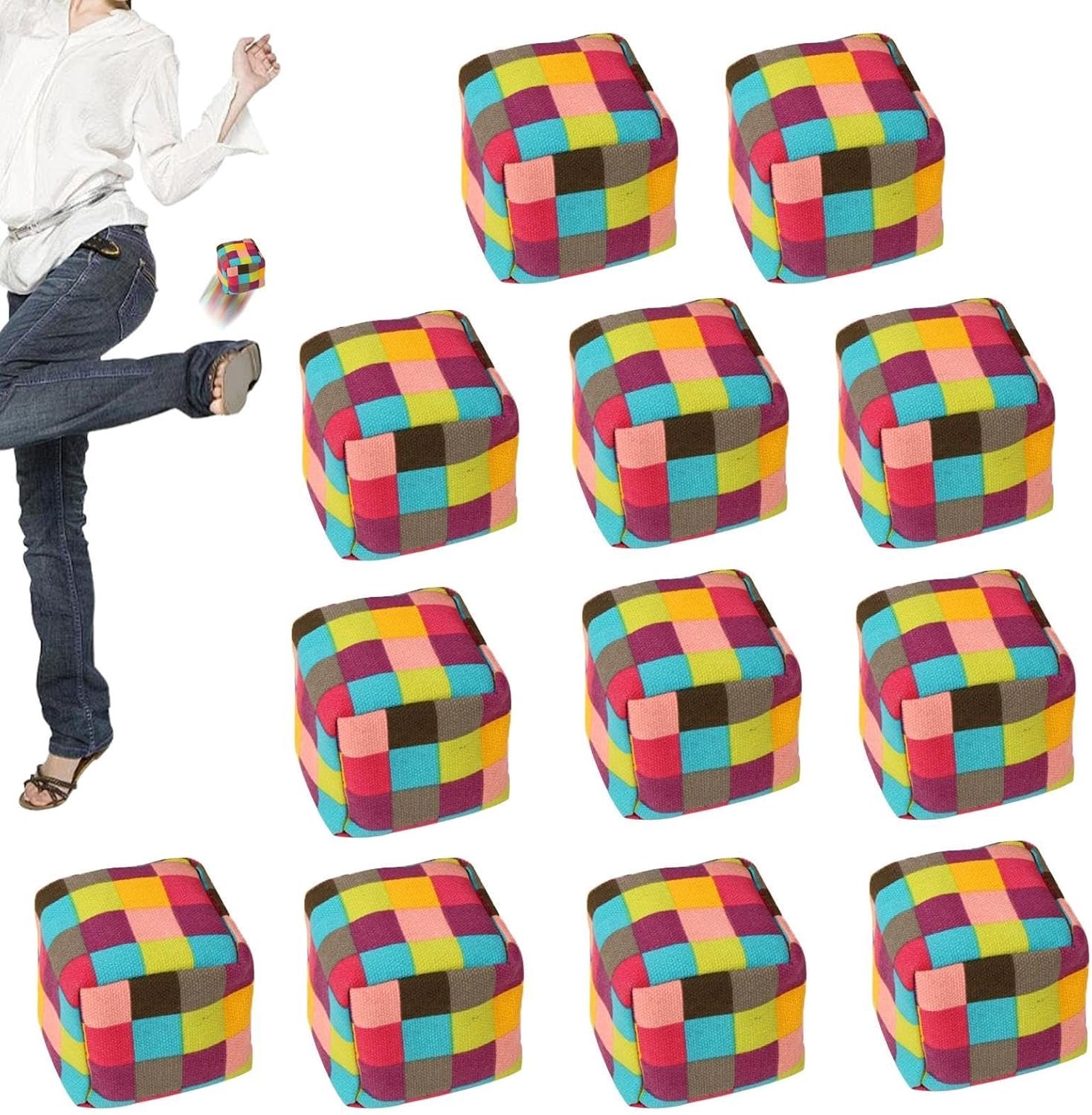 12 stuks zacht en grappig van geometrisch gebreid materiaal