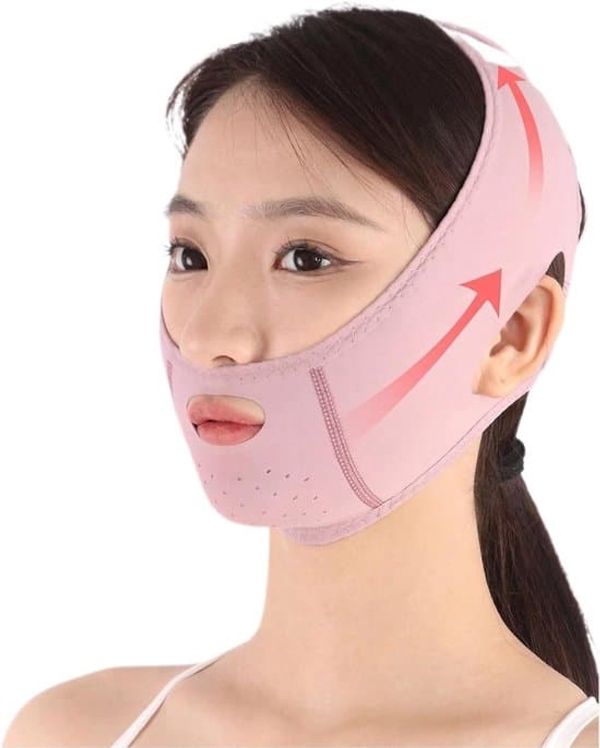 Grafeen gezichtsmasker - Verstelbare kinband voor een slanke kaaklijn, lichtgewicht en ademend, geschikt voor alle gezichtsvormen (paars)