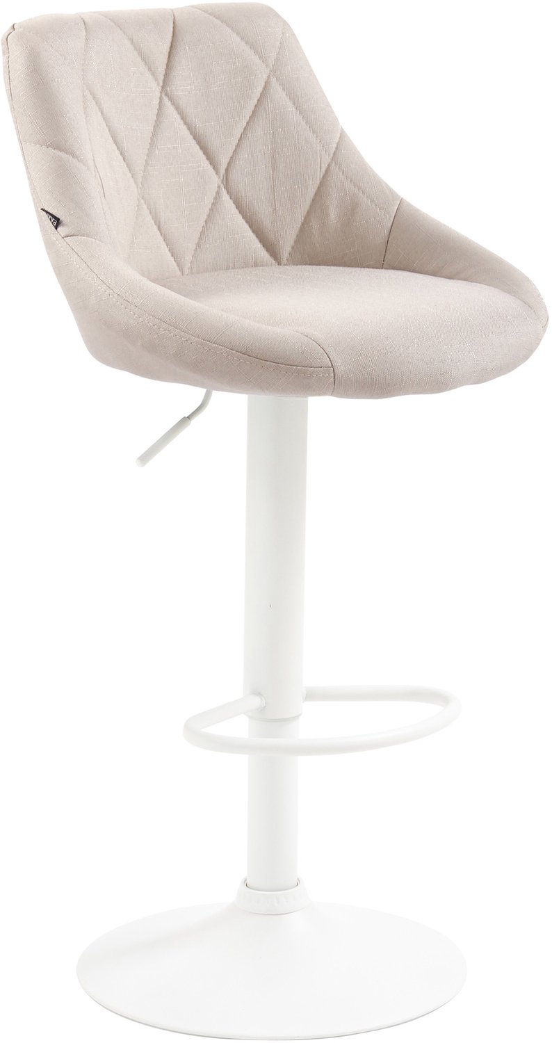 Luxe Comfort Barkruk - Stof - Crème wit/creme