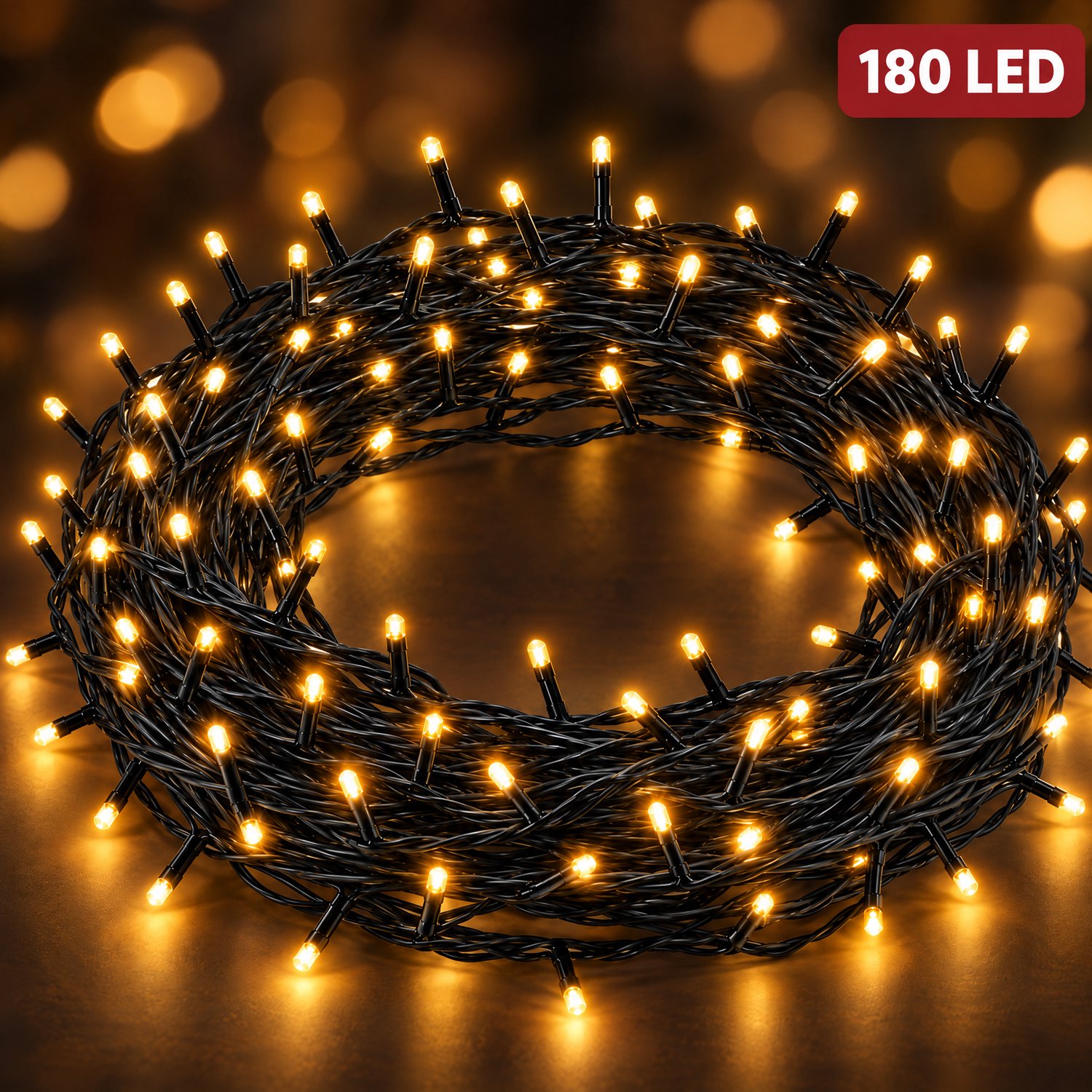Cheqo® Kerstverlichting 180 LED - 13,5 Meter - Warm Wit - Kerstboomverlichting - Kerstlampjes - LED Verlichting - Lichtsnoer - Feestverlichting - voor Binnen en Buiten - Sfeerverlichting - Tuinverlichting - met Timer - Dimbaar - IP44