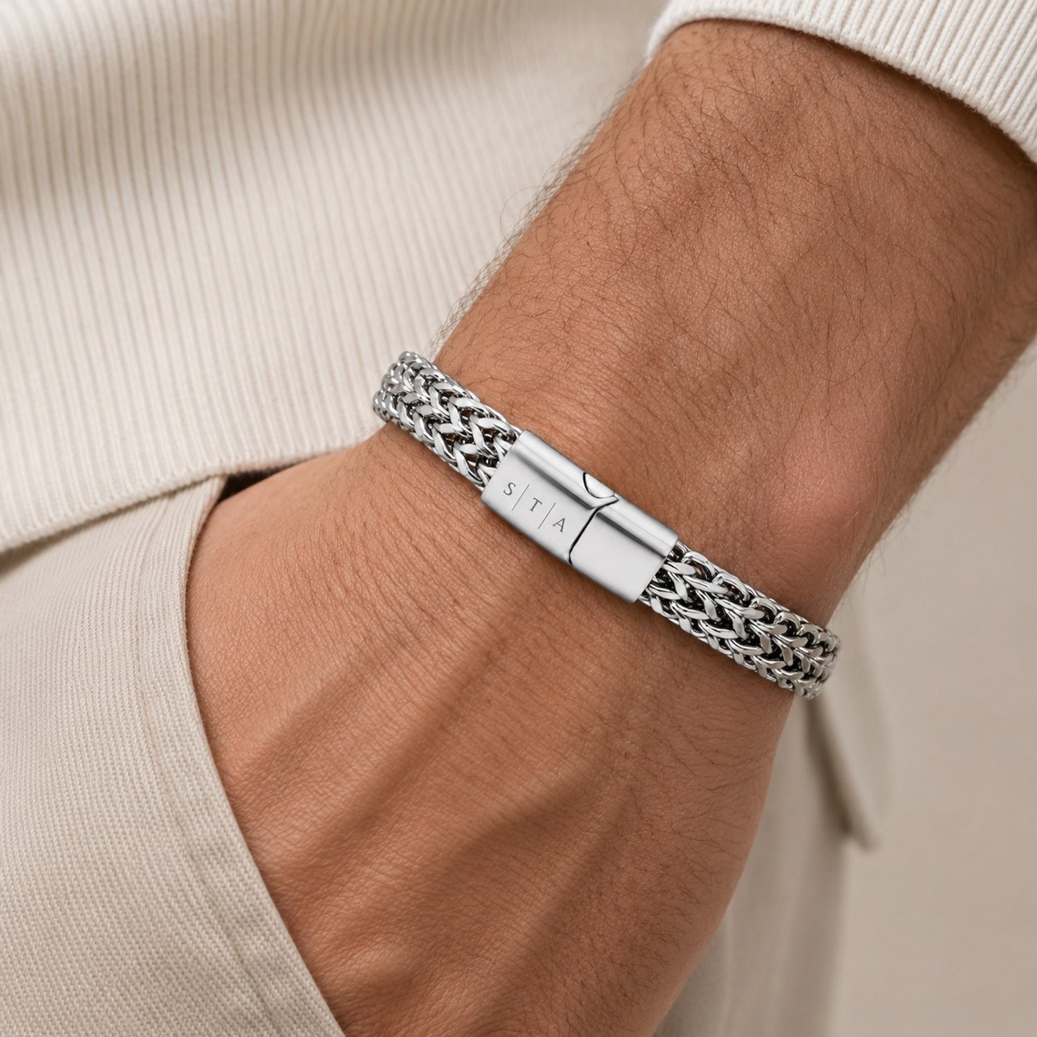 Heren Armband met Initialen 23 centimeter