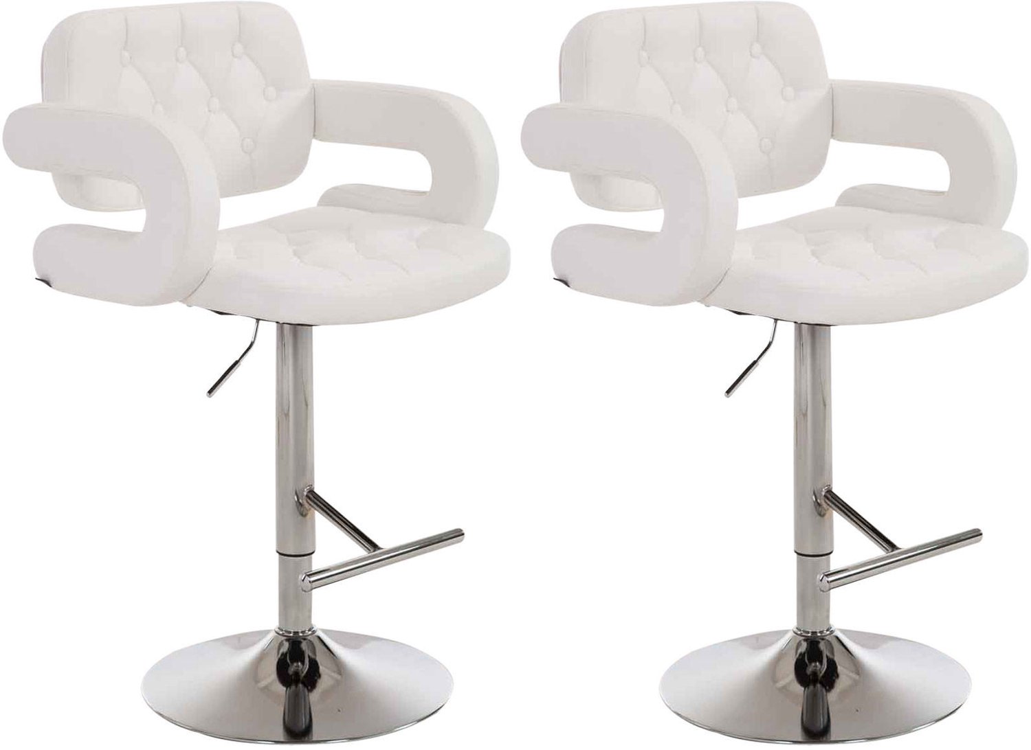 Luxe Comfort Barkruk - Set van 2 - Verstelbaar - Wit