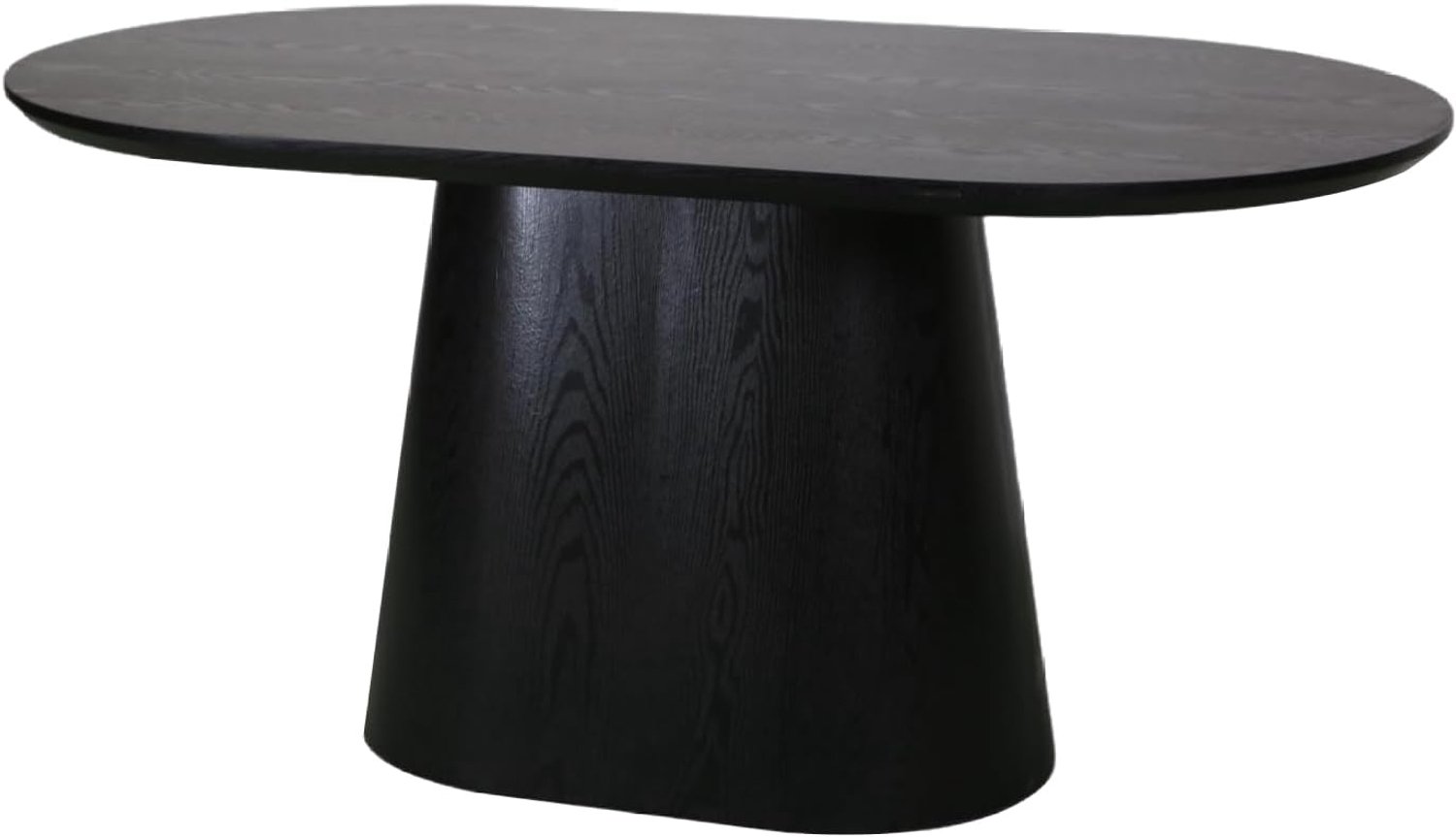 Eettafel Japandi ovaal Saga 160cm zwart MDF ovale eetkamertafel