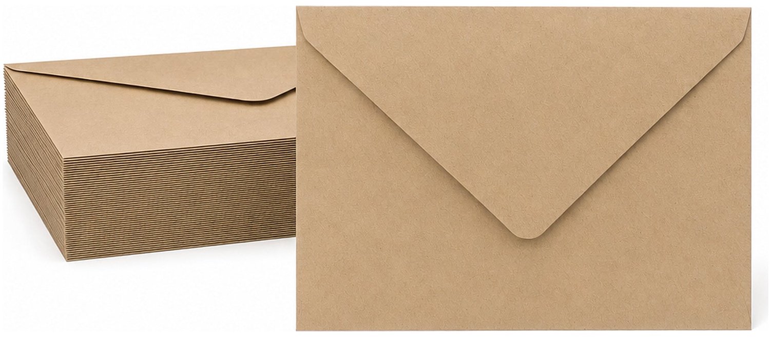 Enveloppen Kraftbruin 12x18 cm - 100 stuks - 120 gram - Kraft Enveloppen - Geboortekaart Envelop