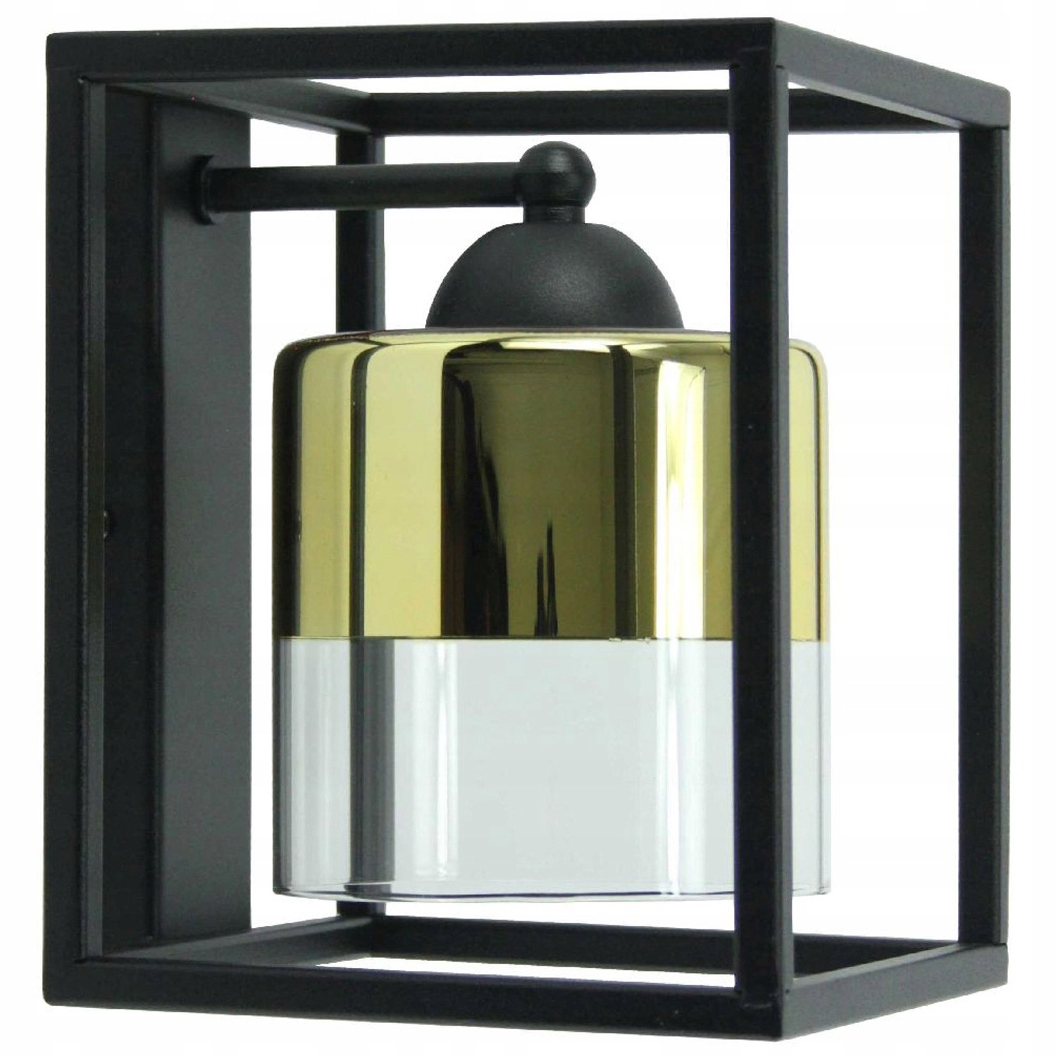 BOX GOLD 1 Wandlamp Zwart Metaal E27 Modern