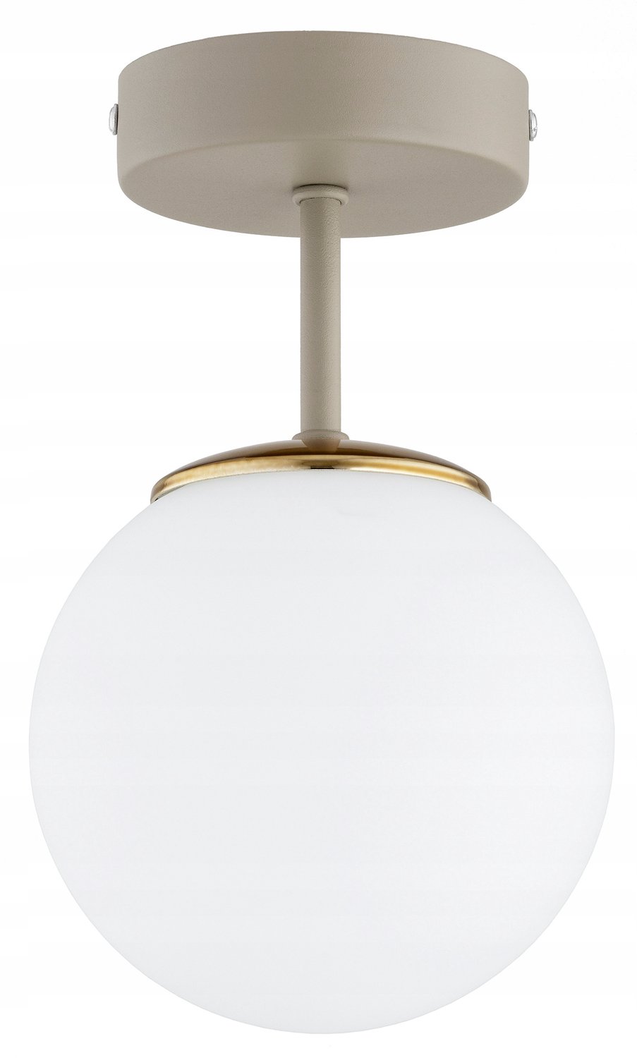 Milo Plafond Lamp - Beige/Ecru met Gouden Accenten
