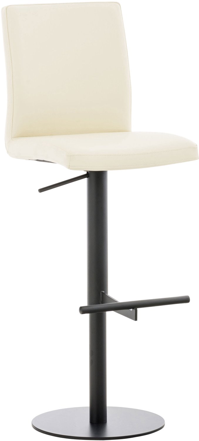 Luxe Comfort Barkruk - Verstelbaar - Kunstleer - Crème creme zwart