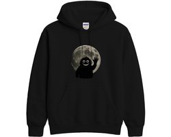 Maan Hoodie – Vriendelijke Furry Karakter bij de Volle Maan – Speelse Outfit – Unisex Hoodie voor Dames & Heren – Origineel Cadeau