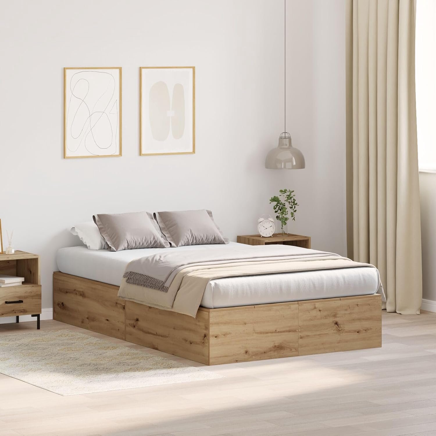 Zitplaatsen: Banken, Stoelen, Banken, Krukken, Ottomanen & Onderdelen,Opslag Bed Frame Artisan Oak 120x190 cm