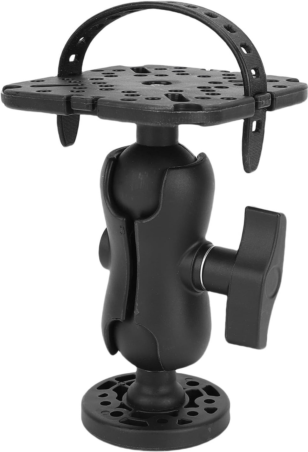 Aqxreight Fishfinder-montagebasis Universele 360 graden Roterende Balmontagebeugel voor Zeekajakponton Kano Elektronische Fishfinder-houder ABS Duurzame Stabiele Ondersteuning