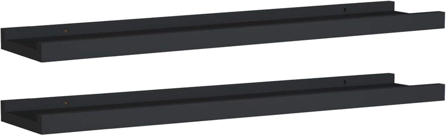 Wandfotolijsten, 2 stuks, hangplanken, rek van MDF-plaat, fotolijst, wandplank, zwevend rek, wandplank voor woonkamer, slaapkamer, hal, badkamer, maten