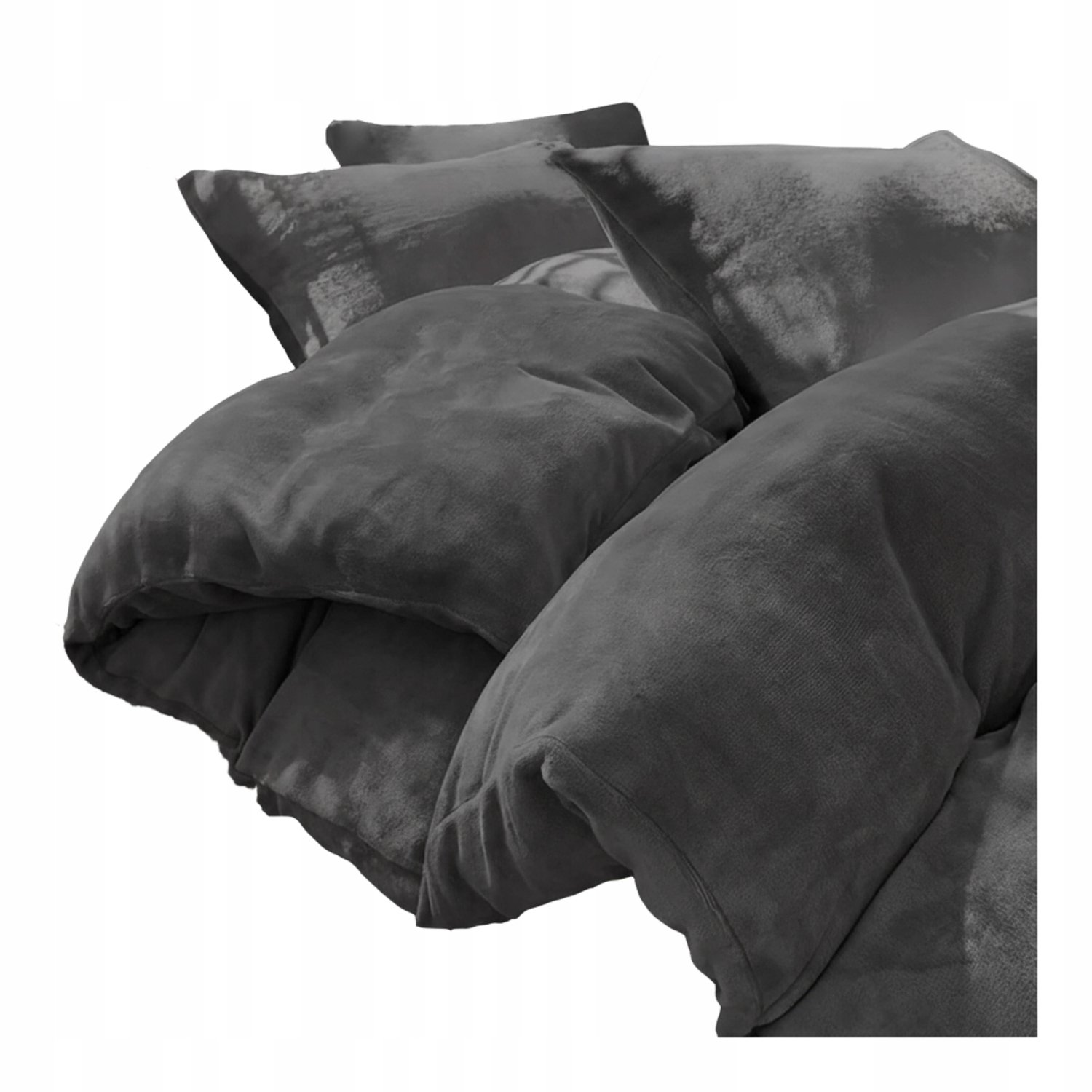 Merkloos Polar Beddengoed Set 160x200cm - Zacht & Warm Donkergrijs