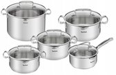 Tefal Duetto+ Pannenset - 5 Pannen - Met deksels - Kookpannenset - Zilver - Afdruipdeksels