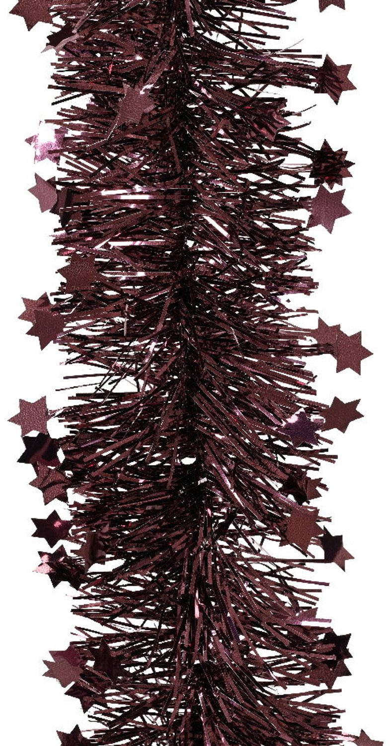 Decoris Lametta guirlande - d9h270 cm - Donker mauve