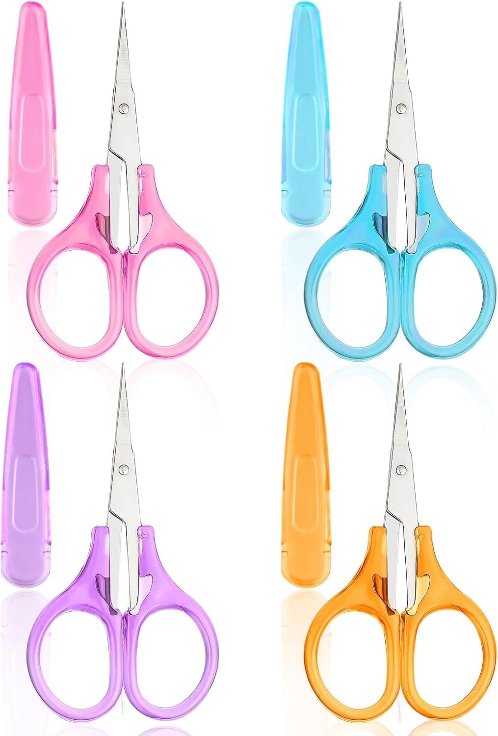 Draagbare RVS Scharen met Beschermkap voor Papier, Naaien, Knutselen en Quilten - Set van 4 Stuks