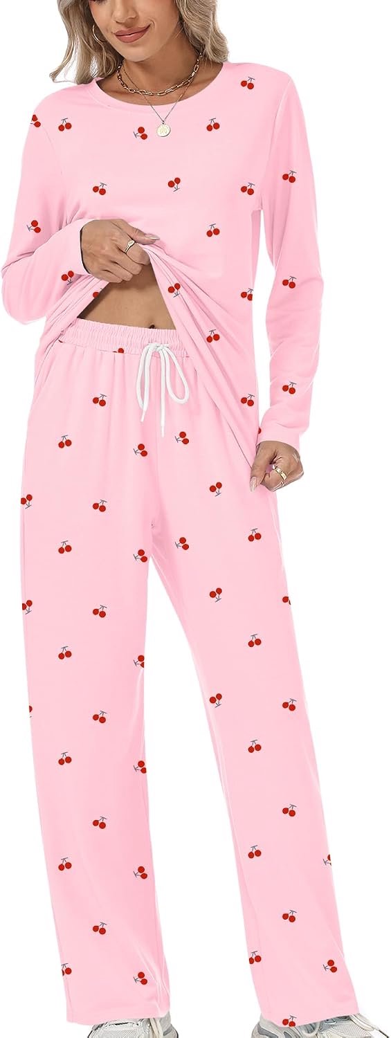 Pyjama voor dames, lange pyjamaset, nachtkleding, loungewear met