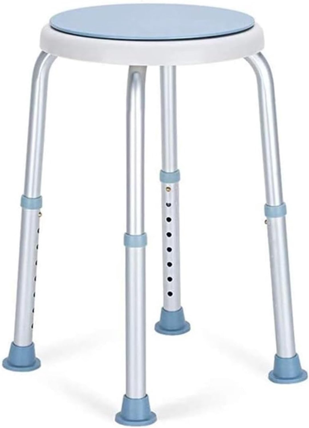 Douchestoel, 360 graden draaibaar, badkruk, belasting 136 kg, 36-51 cm, in hoogte verstelbaar, anti-slip voeten, stabiele badkruk voor de douche, zonder boren