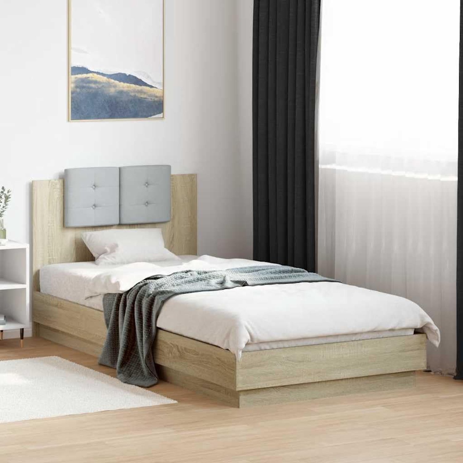 Hout Hoofdbordkussen schuim Bedframe 100x200 cm