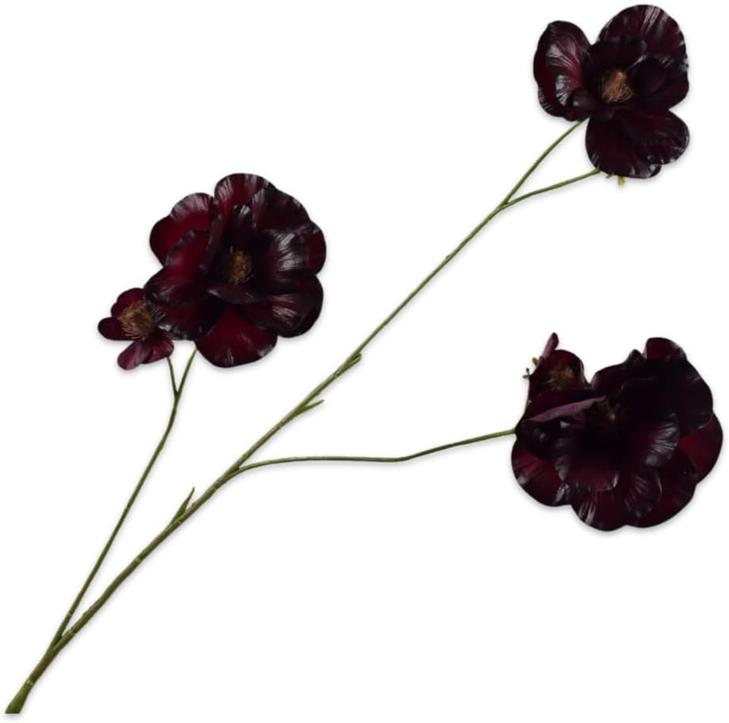 Kunstbloem lisianthustak van zijde, bordeauxrood, 96 cm