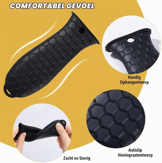 Hete Lucht Grip Houder en Hulp Grip Houder, Antislip Pan Houder voor Gietijzeren Pannen, Oven en Casseroles, Set van 4 Stuks, Warmtebestendig en Duurzaam — afbeelding 4