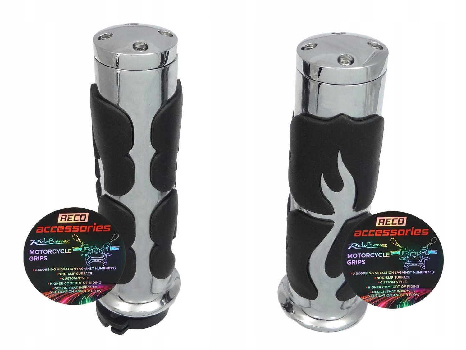Aluminium Chrom Manetten Motor 22mm (7/8") met Trillingsdemping