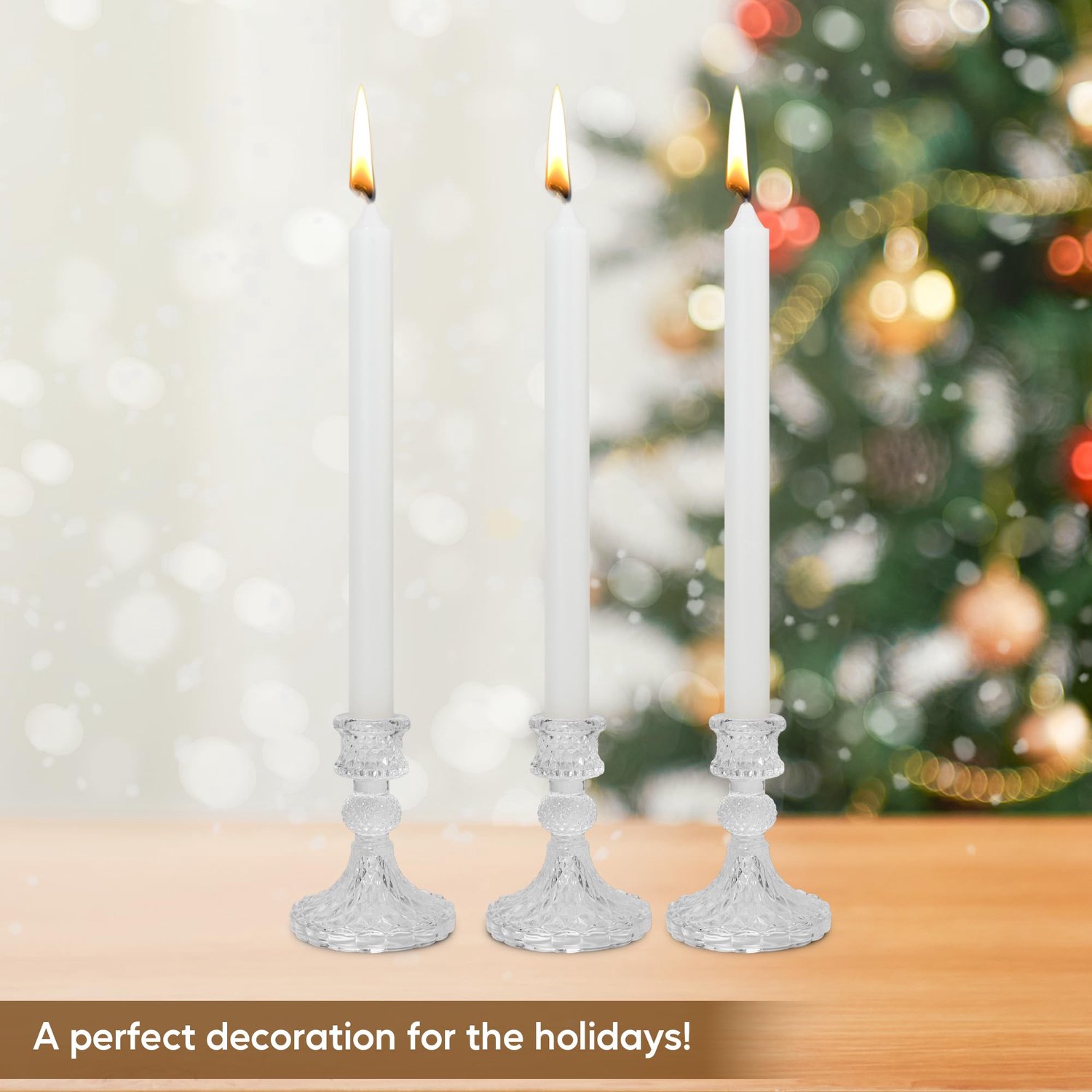 Kandelaarhouder voor kaarsen - 3-packs - glazen design - perfecte decoratie voor bruiloften en diners - Luxento