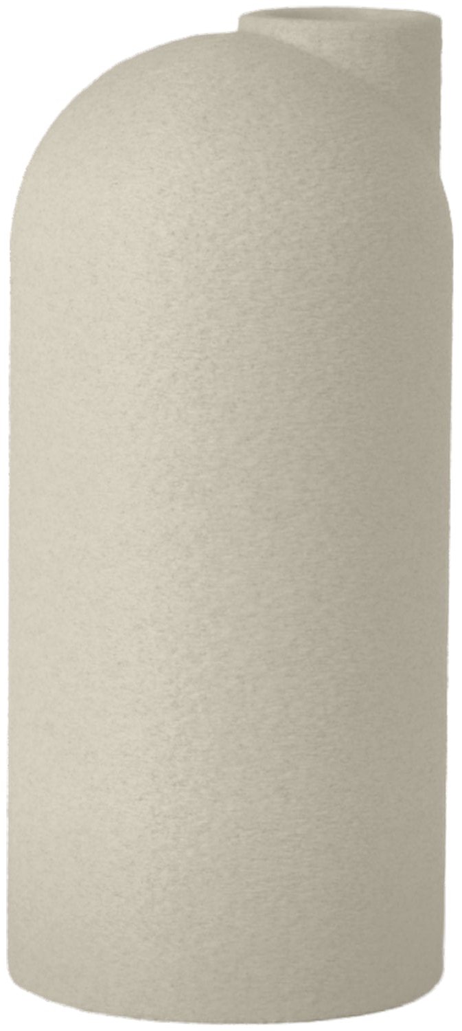 Layvo LIORA Vaas - Crème - D12 x H25 cm - droogbloemen vaas - gerecycled plastic