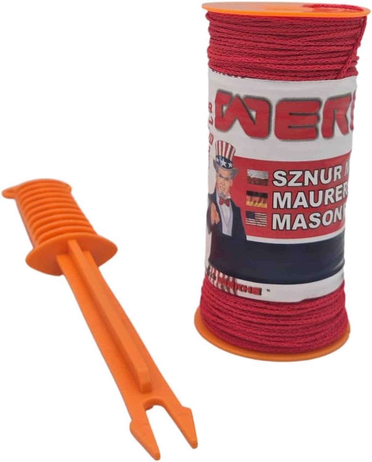 WERHE Mason line on spool Ø1.8 mm 150 m length with handle - red paving line - ShopVlot