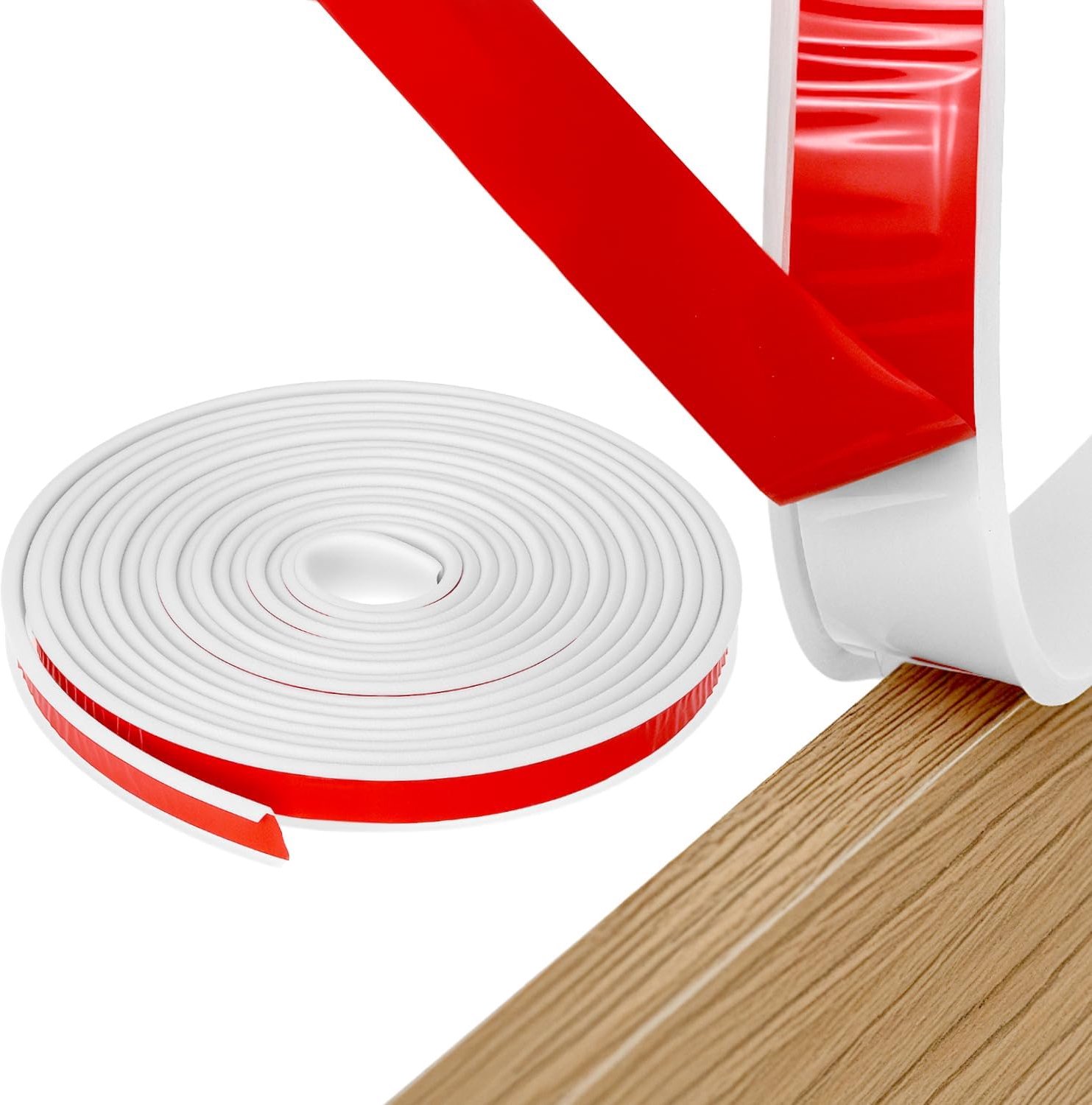 Meubelrand tape 16mm x 5m - witte flexibele TPE - eenvoudig te installeren - bescherming voor meubels - Homevero