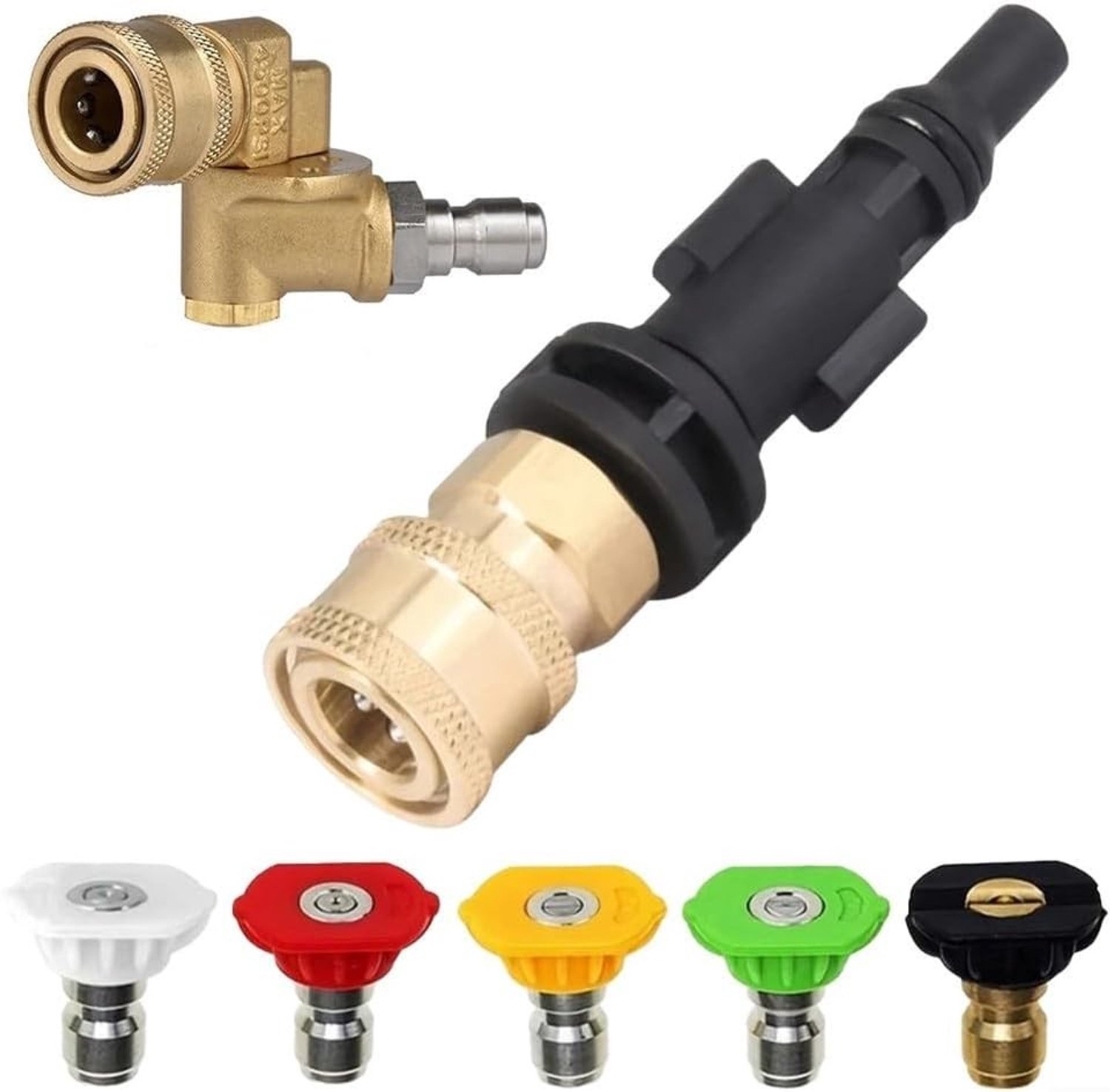 Hogedrukreiniger Schuimadapter met 5 Spuitmonden en Messing Connector voor Auto- en Tuinreiniging