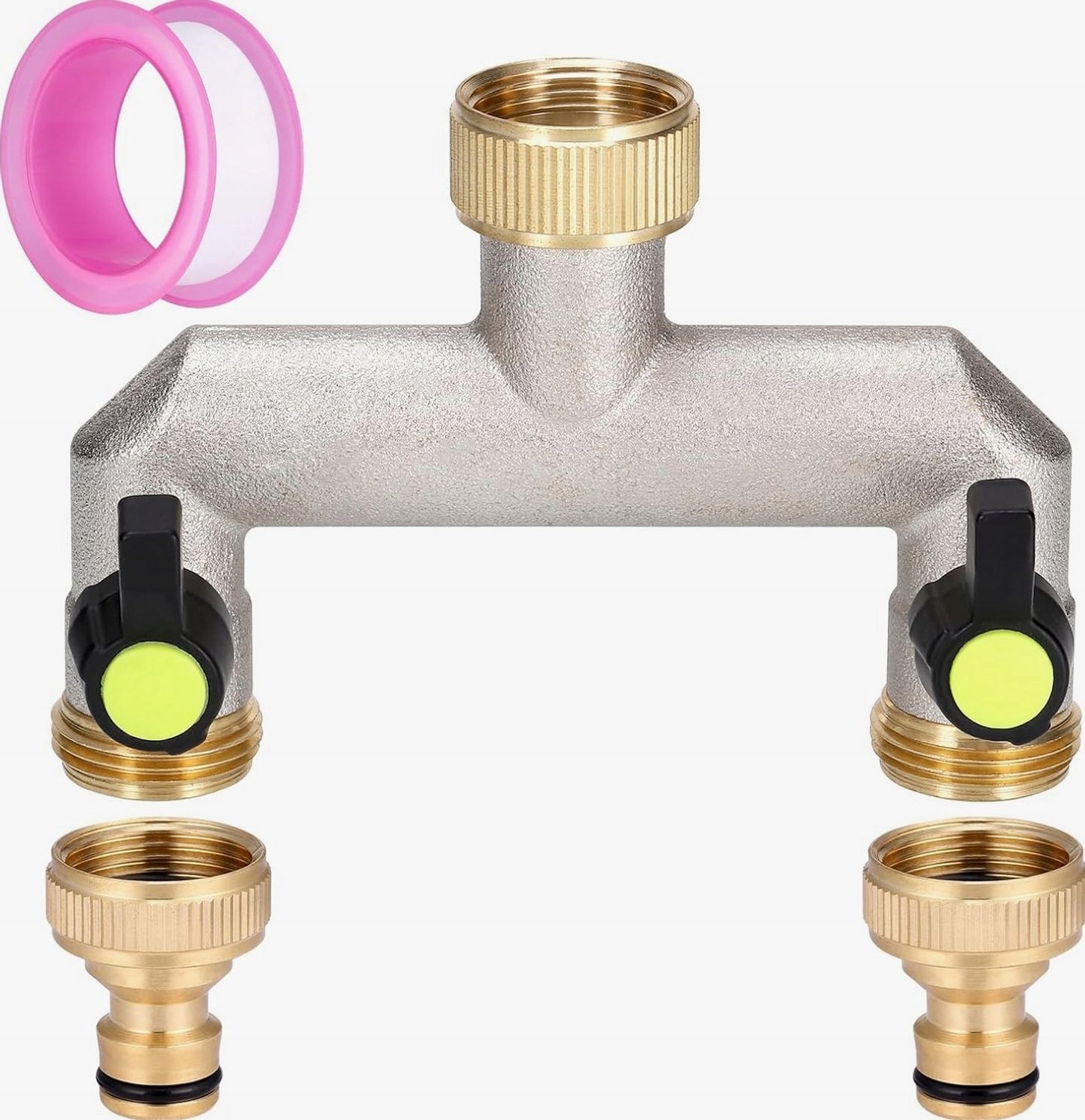 Messing Kranenverdeler 3/4" 2-weg met Kogelkraan