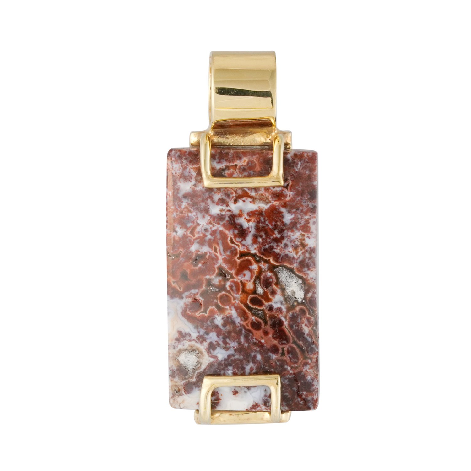 Hanger van zeejasper in verguld zilver