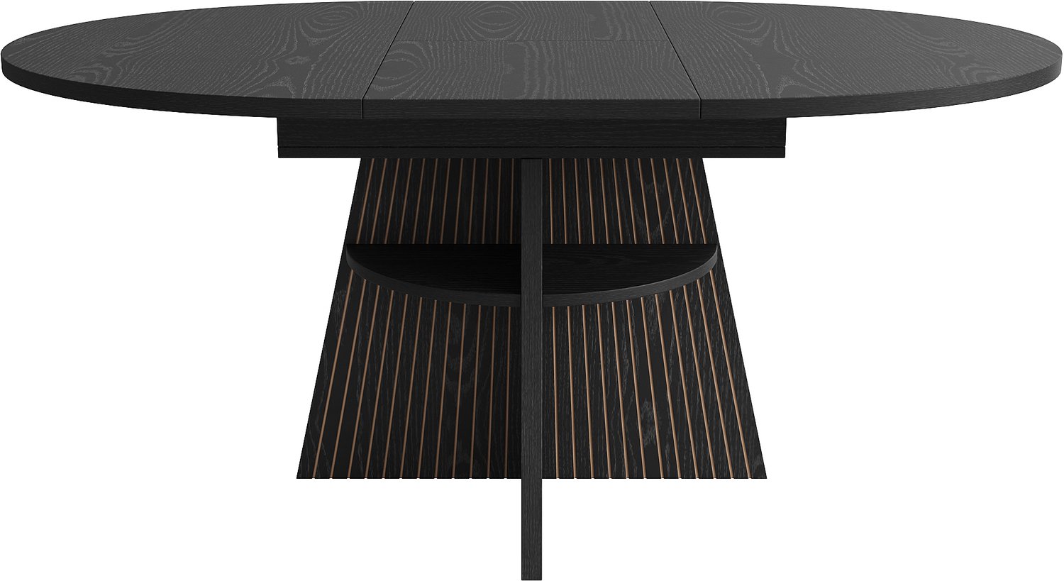 SONNENH Uitschuifbare eettafel met open legoppervlak - Zwart - Rond 110 cm tot ovaal 150 cm