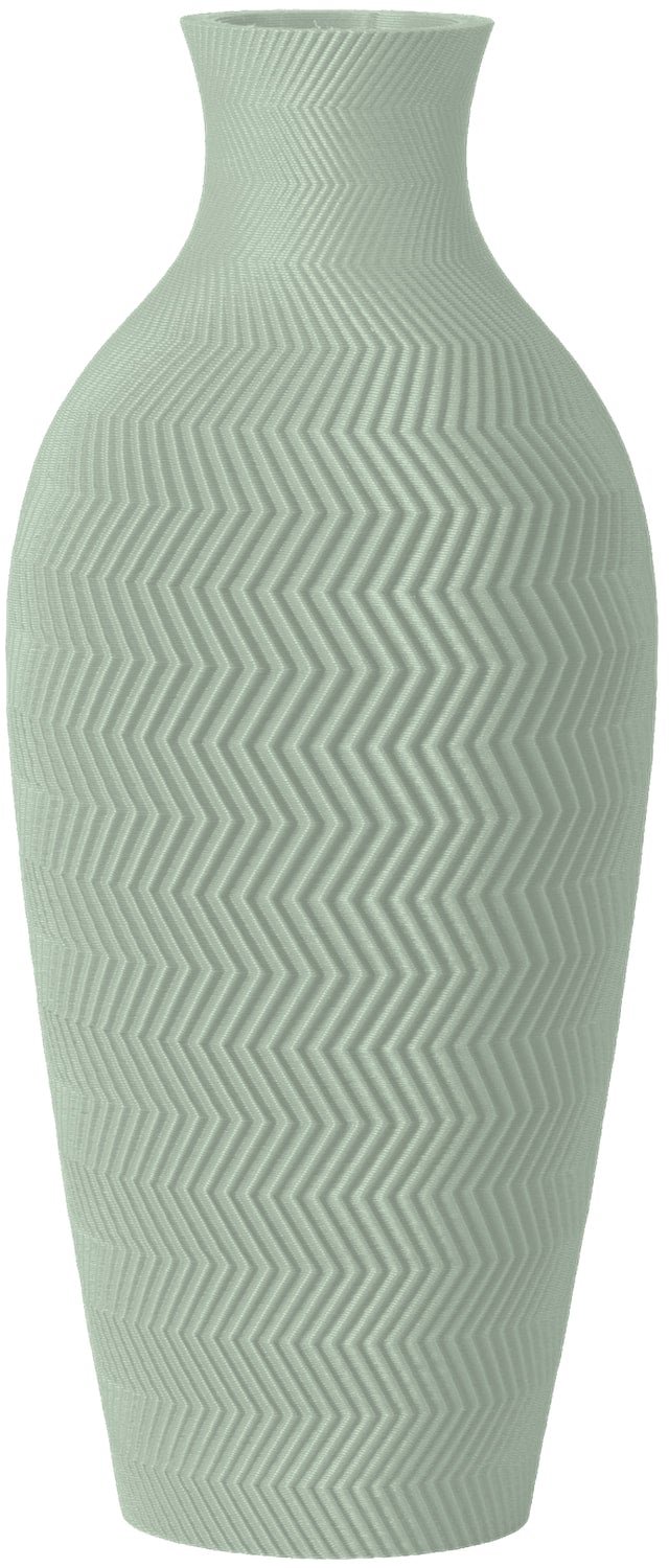 Layvo ALUNA Vaas - Salie - D11 x H25 cm - droogbloemen vaas - moderne vaas - gerecycled plastic