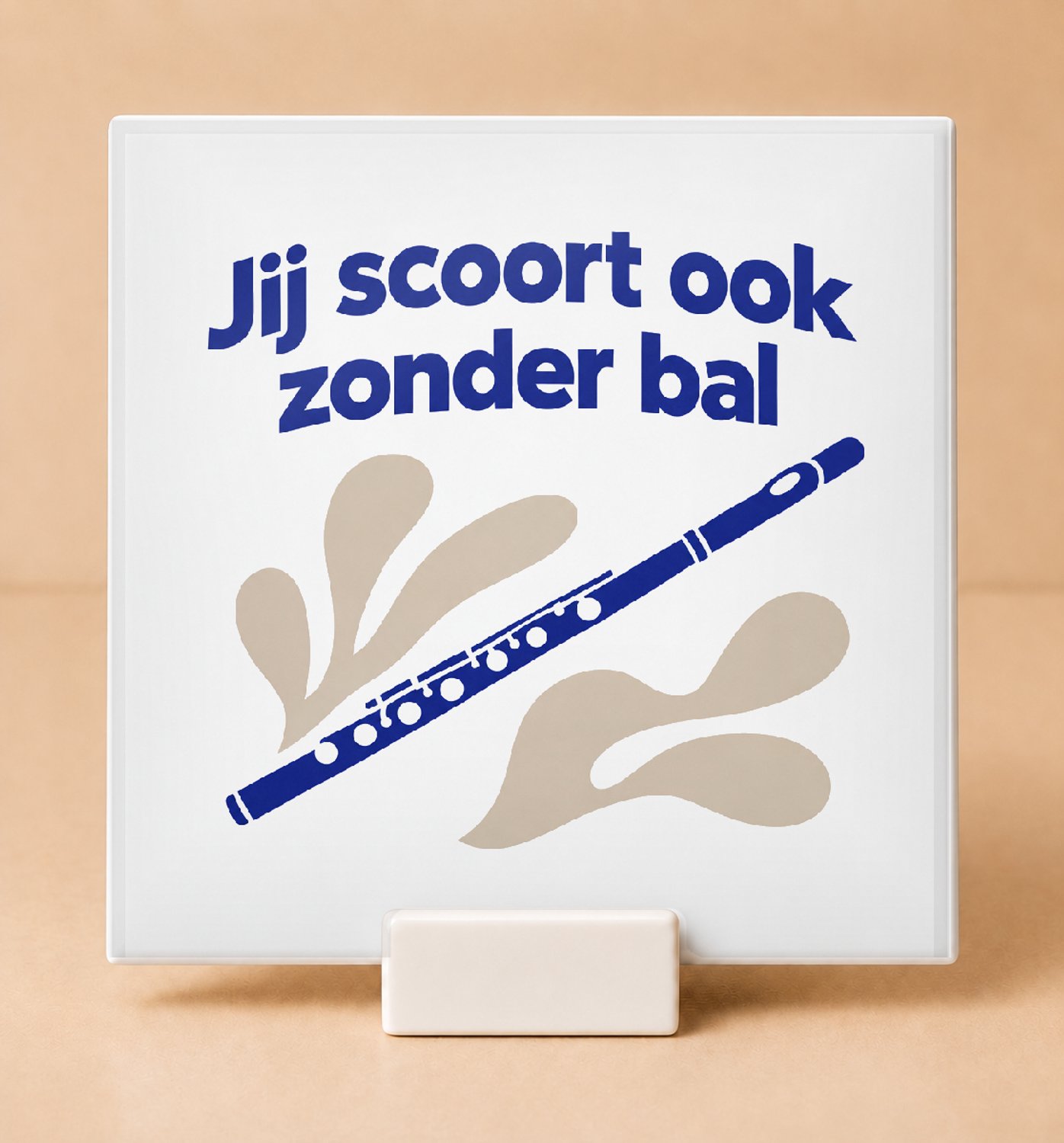 Bedruk King Artistieke Sportquizkampioen Tegel – Originele Papieren Knipvorm Inspiratie voor Sportliefhebbers - 15 x 15 cm met houder Wit