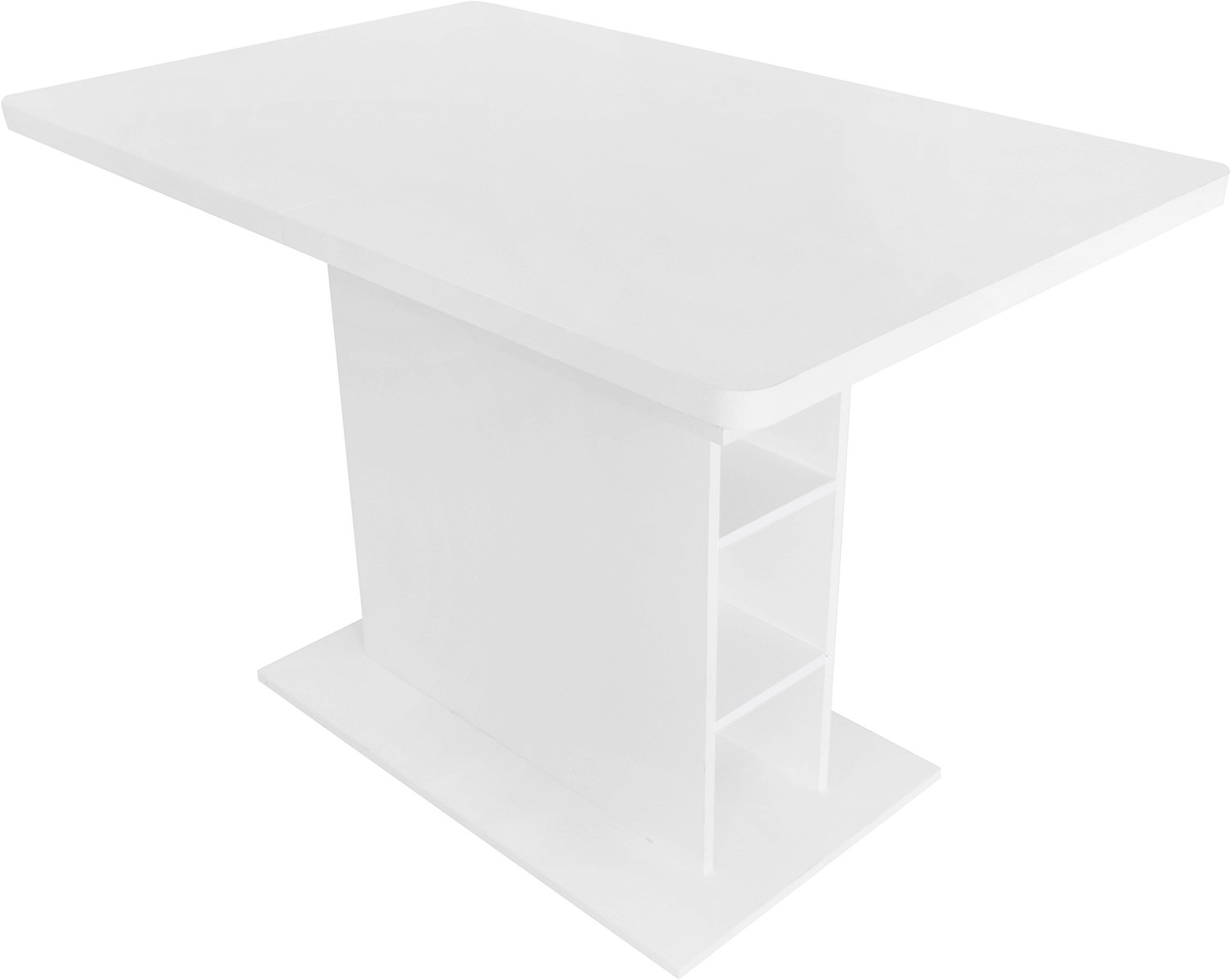 SONNENH Uitschuifbare eettafel met opbergvakken - 110 tot 130 cm - Wit