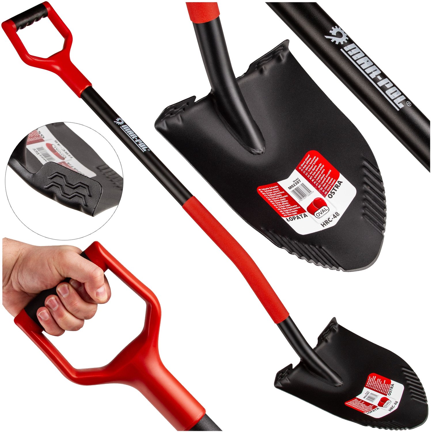 Mar-Pol Scherpe Spade met Tanden 120cm - Tuinieren & Bouw