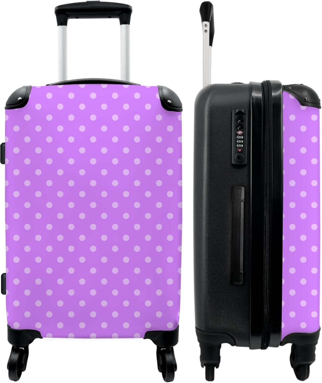 NoBoringSuitcases.com Suitcases competition, Dots on purple background, suitcase - ShopVlot