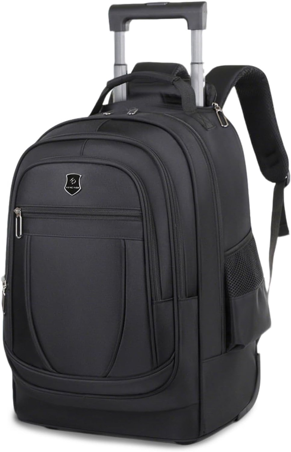 FANDARE 35L 15.6" Portable 2-in-1 Trolley Bag for Men Briefcase Teacher Backpack with Wheels for Travel Business, Black, L
