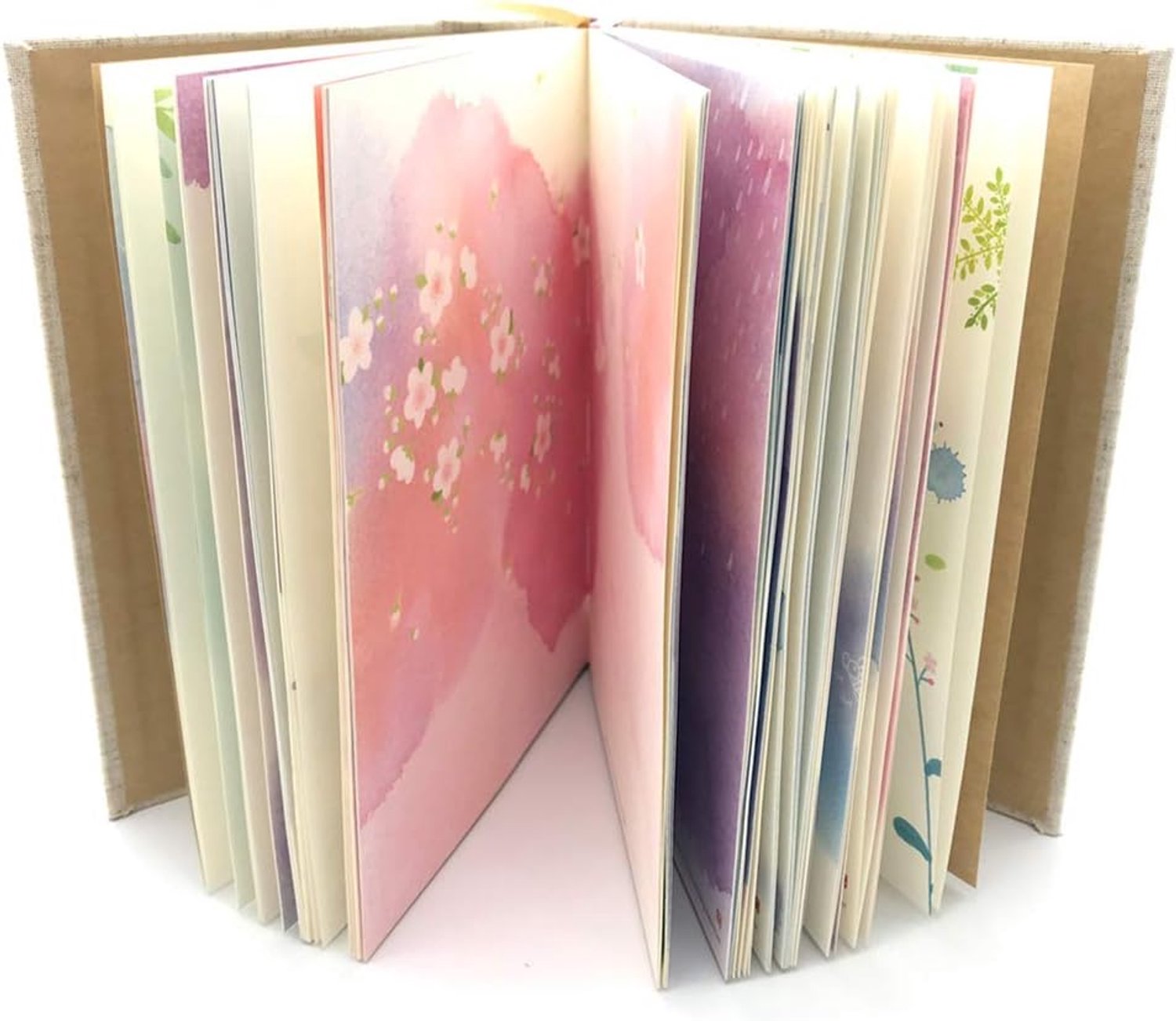 SnelShoppen - Kleurrijke Blanco Notitieboek voor Dagboekschrijven, Hardcover Aquarel Ontwerp, 192 Pagina's voor Vrouwen/Mannen, Uniek Cadeau voor Crea