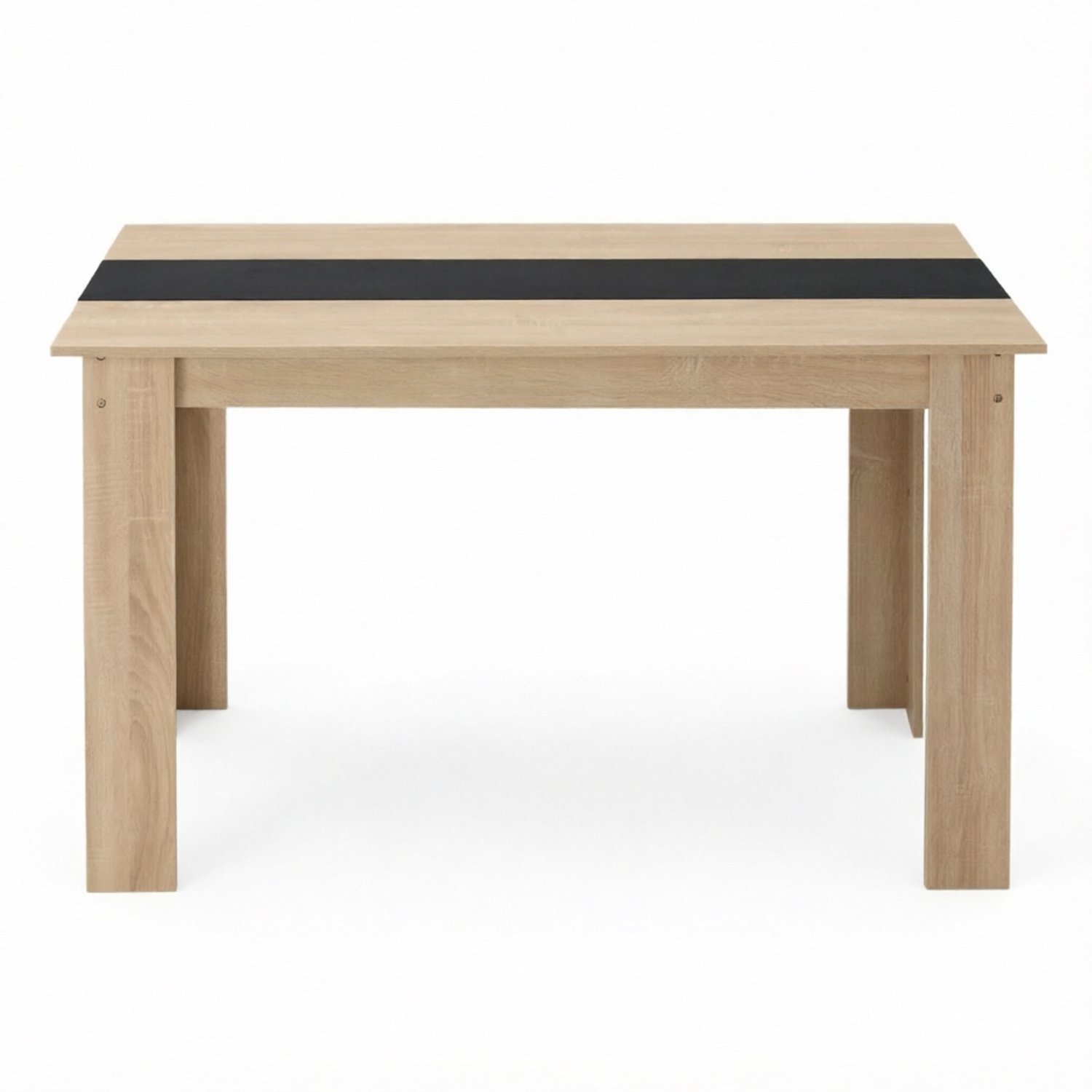 SONNENH Eettafel - Driedelig blad met houtlook - 120 x 69 x 75 cm - Eikenlook/zwart